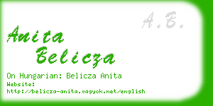 anita belicza business card